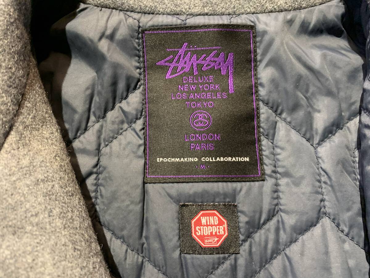 STUSSY DELUXE GORE WINDSTOPPER PEA COAT ステューシー ウインドストッパー Pコート レザーパイピング_画像5