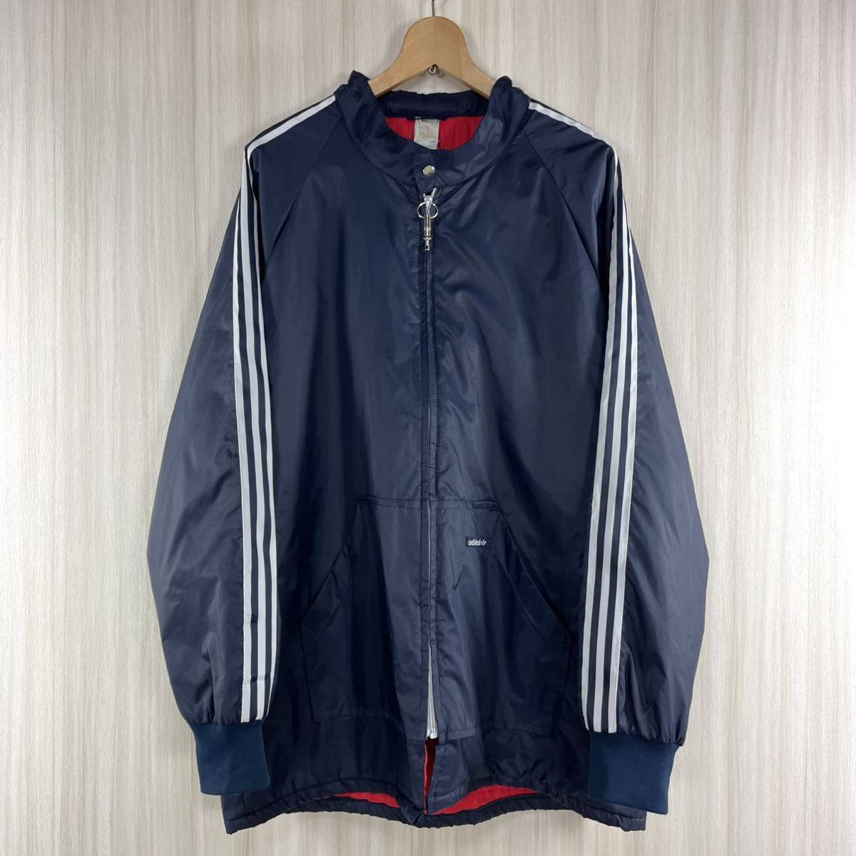 【入手困難】 70s-80s adidas アディダス オリジナルス VENTEX ヴィンテージ ビンテージ ナイロンジャケット 濃紺 ネイビー M〜L相当 古着_画像2