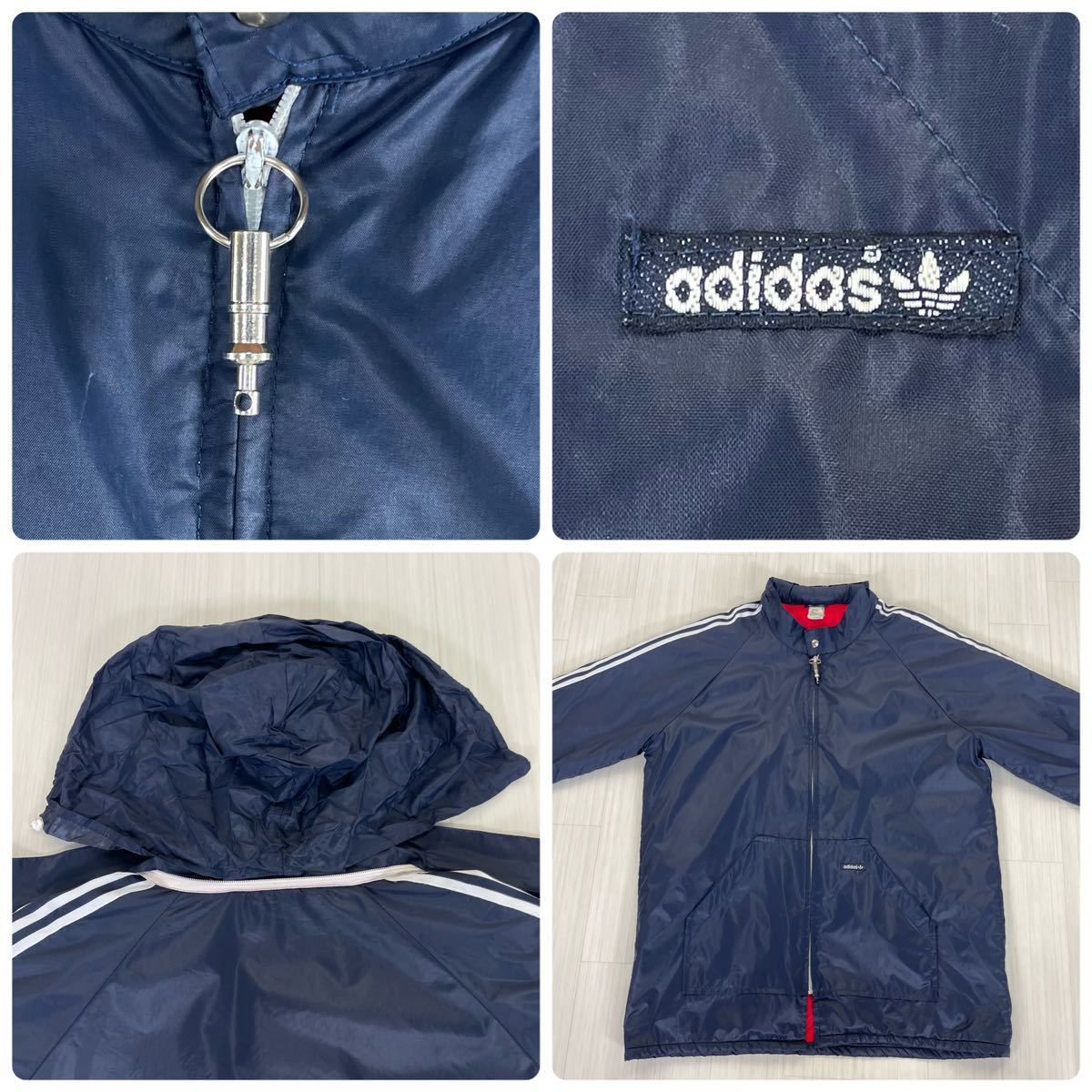 【入手困難】 70s-80s adidas アディダス オリジナルス VENTEX ヴィンテージ ビンテージ ナイロンジャケット 濃紺 ネイビー M〜L相当 古着_画像6