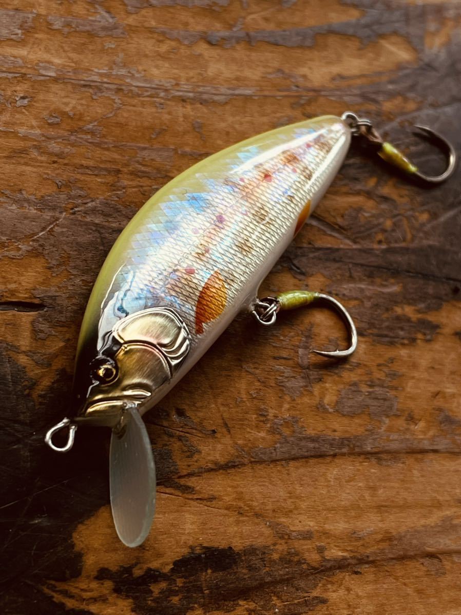 T.C.G Handmade Lures 52s ハンドメイドミノー アワビ貼り ハンドメイドルアー_画像1