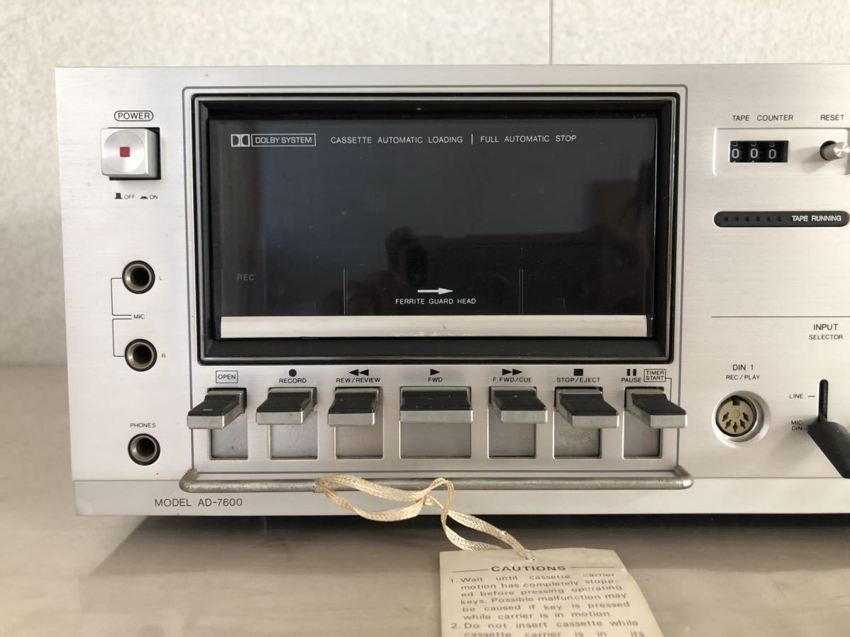 AIWA アイワ AD-7600 ステレオカセットデッキ SOLID STATE STEREO CASSETE DECK カセットデッキ 音響機器 K132S_画像4