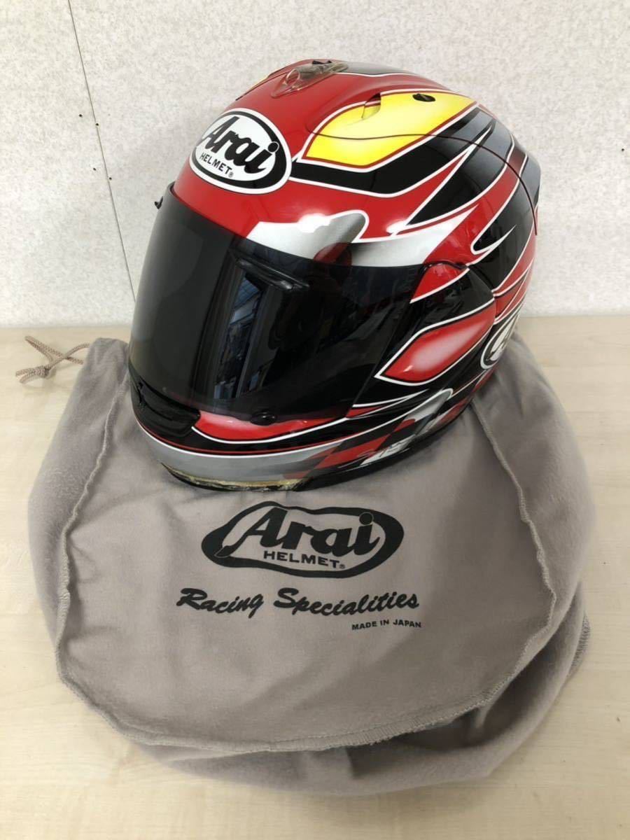 Arai アライ ヘルメット RX-7RR3 原田 哲也 選手 レプリカ 廃盤 フルフェイス ハラダ クールデビル HARADA 当時物 K72S_画像1