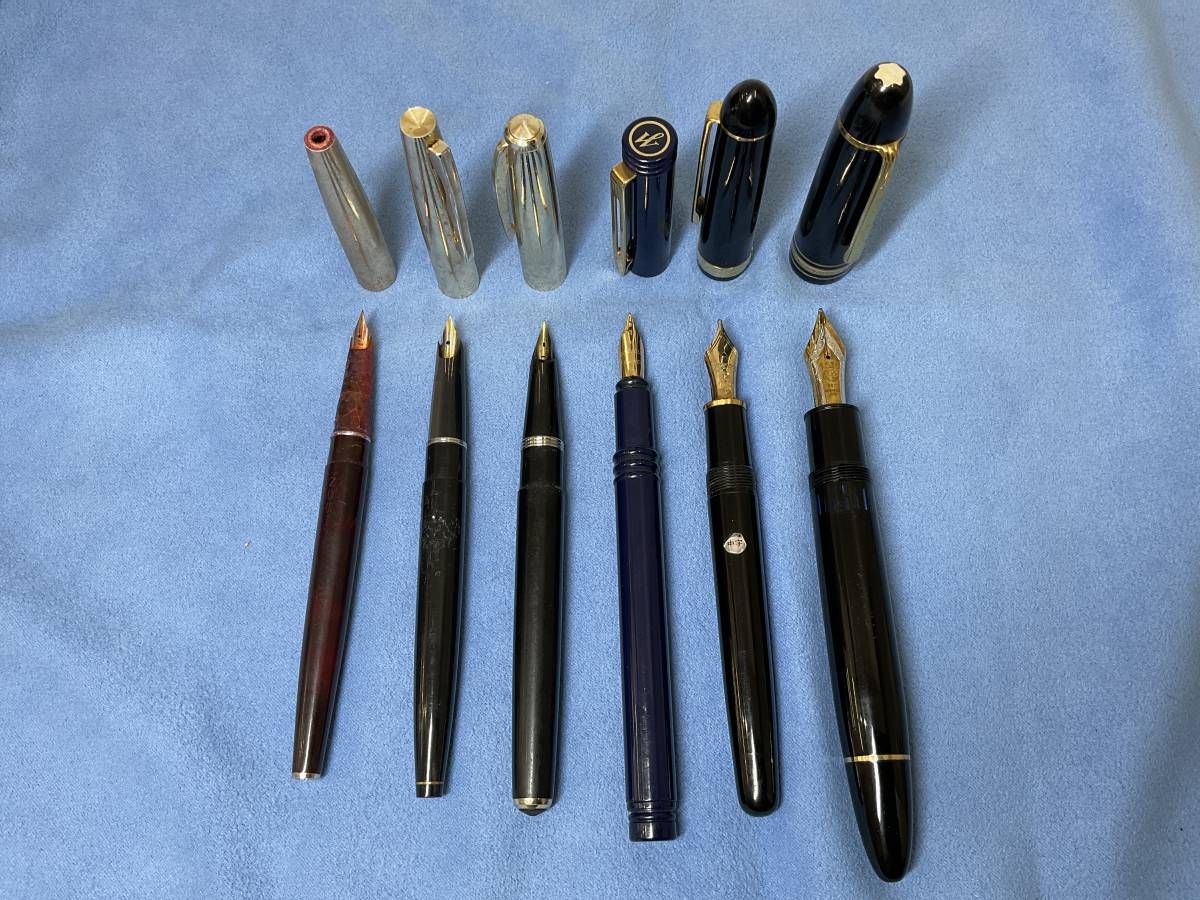 万年筆　ジャンク品６点セット　中古ジャンク品　Mont Blanc／platinum／WATERMAN／pilot 【4174】_画像2