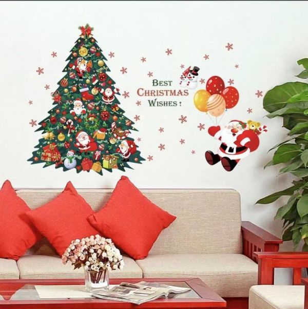 クリスマス ウォールステッカー可愛いサンダさん　おしゃれ クリスマスツリー 家庭店舗飾り　貼るだけ簡単 壁紙　プレゼント飾り60*90cm_画像1