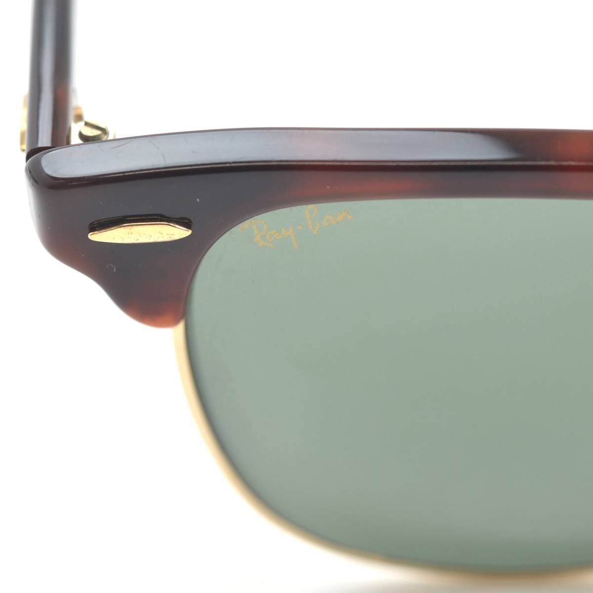 Y 1円スタート Ray-Ban レイバン CLUBMASTER クラブマスター サングラス W0366 べっ甲調 ブラウン ヴィンテージ ケース付き_画像6