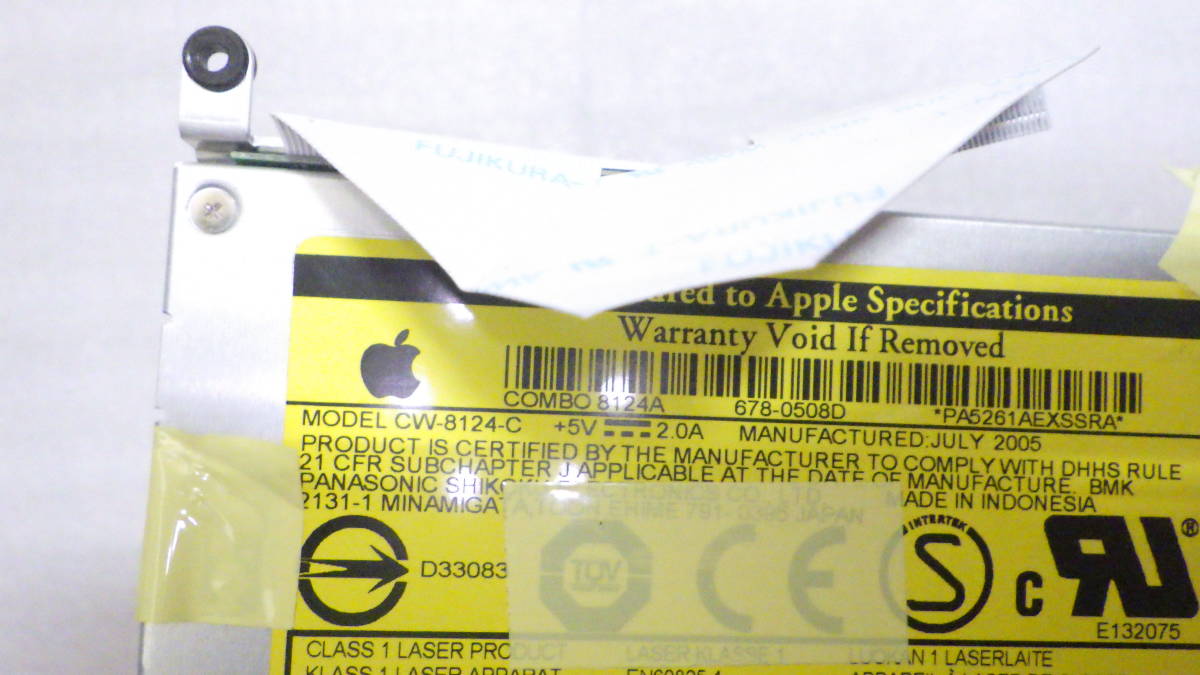 Apple iBook G4 A1133 12.1 дюймовый DVD-ROM/CD-RW накопитель на оптических дисках CW-8124-C кабель есть б/у рабочий товар 