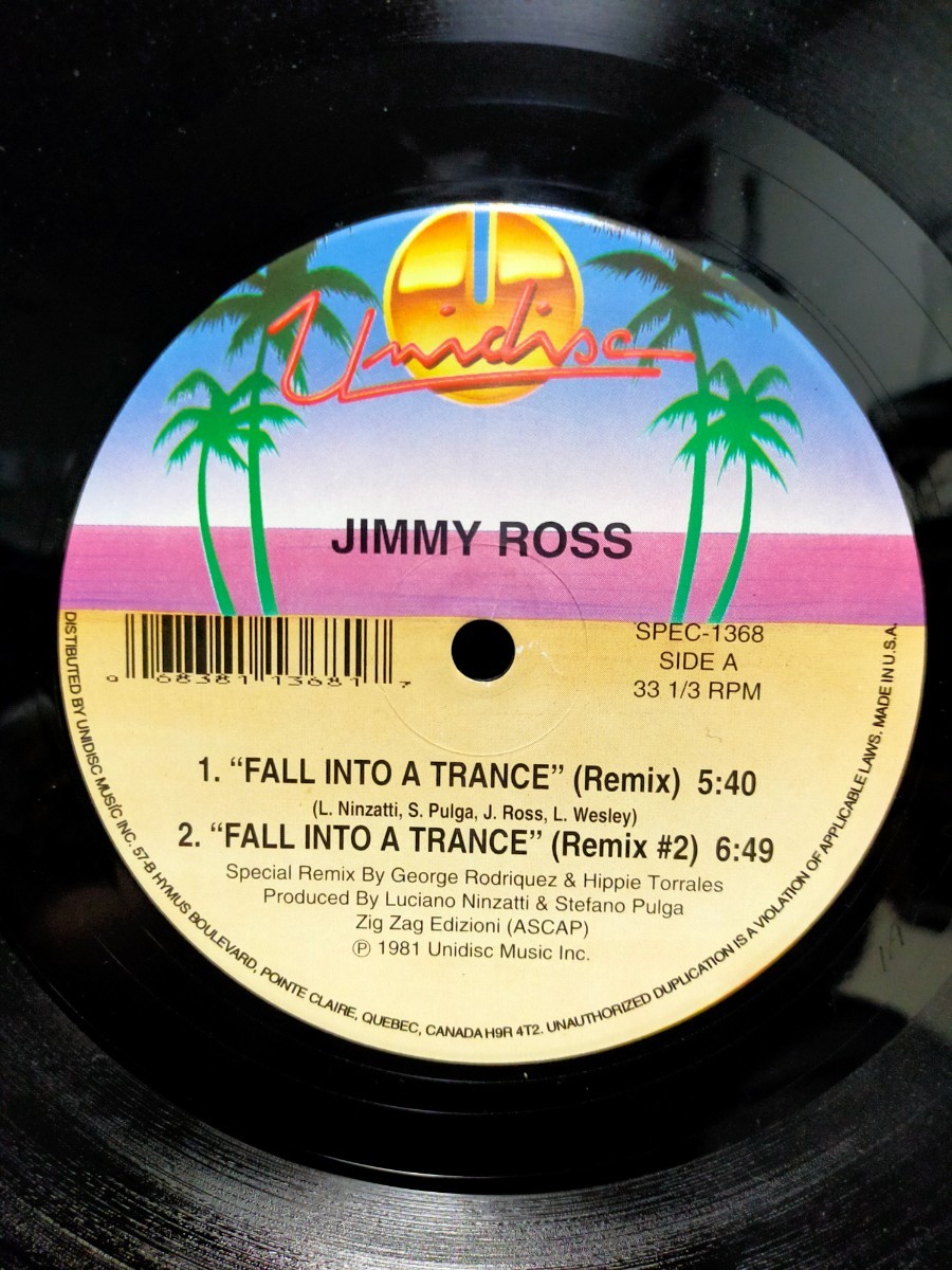 JIMMY ROSS - FALL INTO A TRANCE / FIRST TRUE LOVE AFFAIR【12inch】1981' Unidisk_画像1
