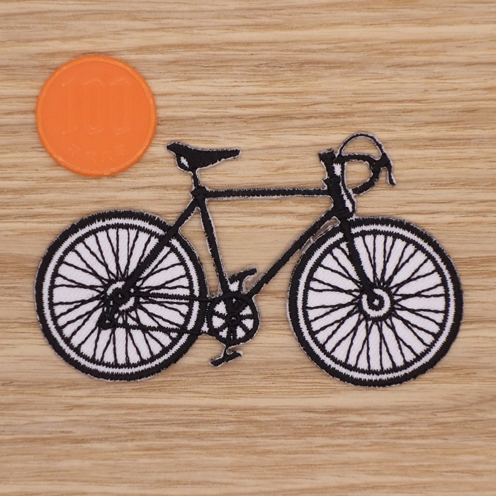 【Ｍサイズ】アイロンワッペン NO.1819 自転車 サイクリング ツーリング じてんしゃ 人気 アップリケ 【郵便定形】_Ｍサイズです。