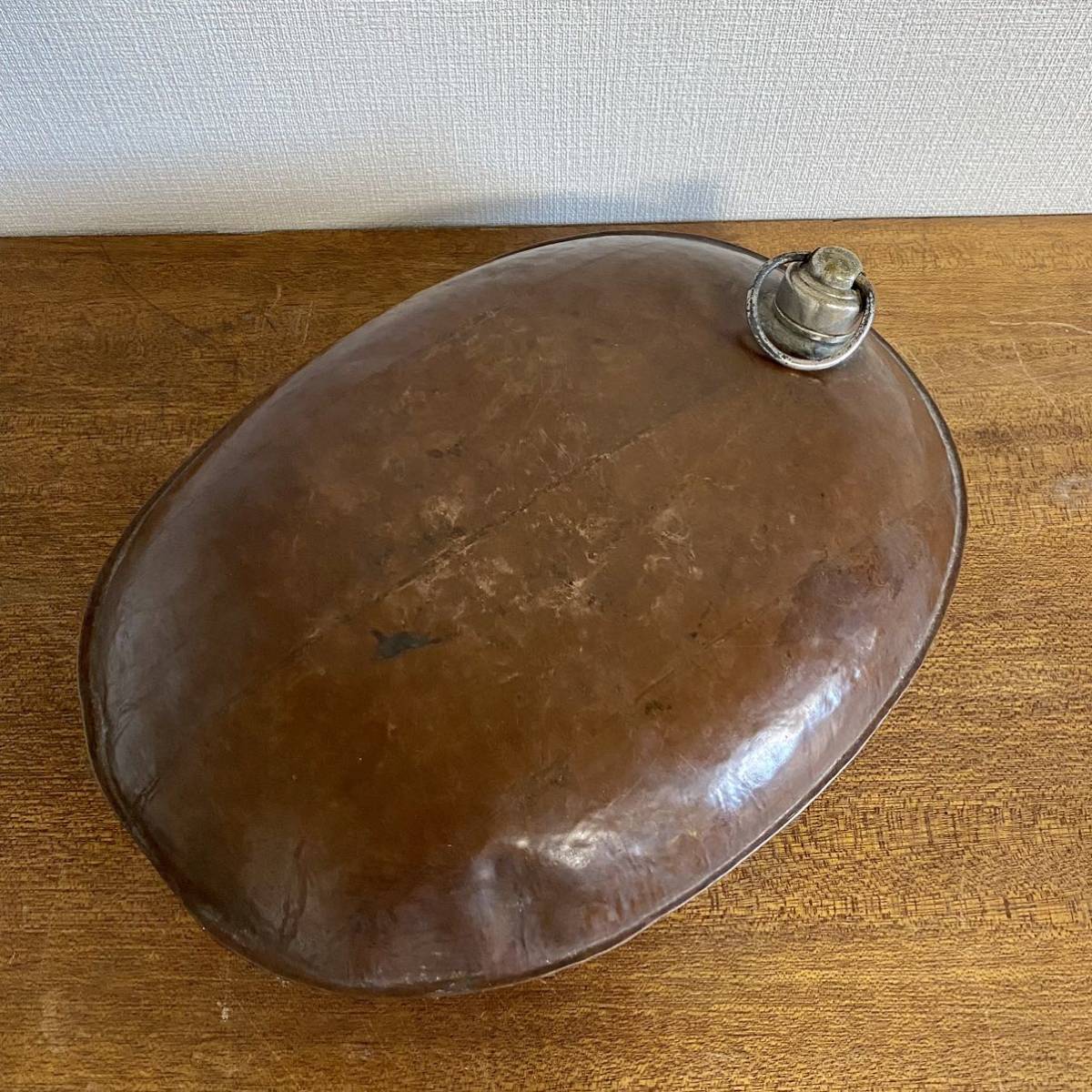 アンティーク　古い湯たんぽ　銅製　全長約35.5㎝　/ 暖房器具　ゆたんぽ　古民具　戦前　昭和レトロ_画像1