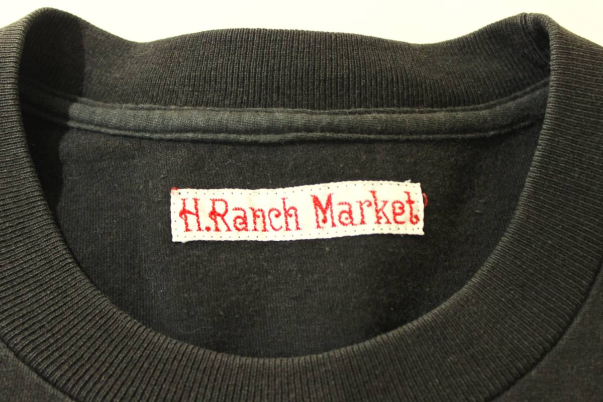 訳あり◆H.Ranch Market ハリウッドランチマーケット◆刺繍 長袖Ｔシャツ ロンＴ 黒:L_画像9