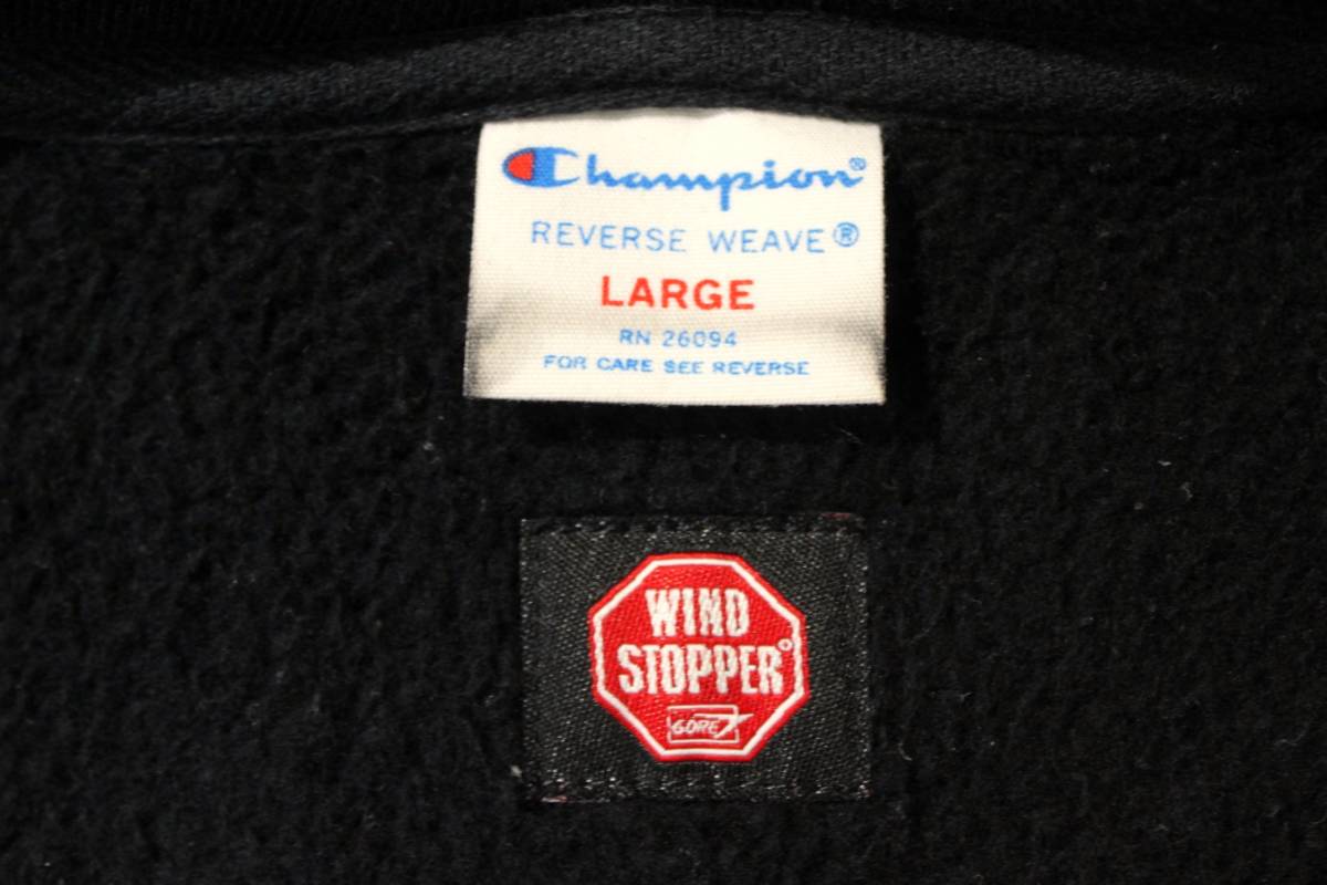 ★Champion REVERSE WEAVE チャンピオン リバースウィーブ★CW-A116 WIND STOPPER 防風 裏起毛 フルZIPパーカ 黒　レディース:L_画像9