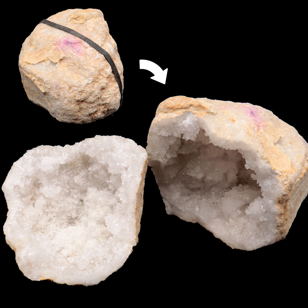 水晶 カルサイト ジオード 晶洞 原石 モロッコ・スマラ産 パワーストーン 天然石 ドーム おまかせ発送 割れているジオード 1個売り_画像6