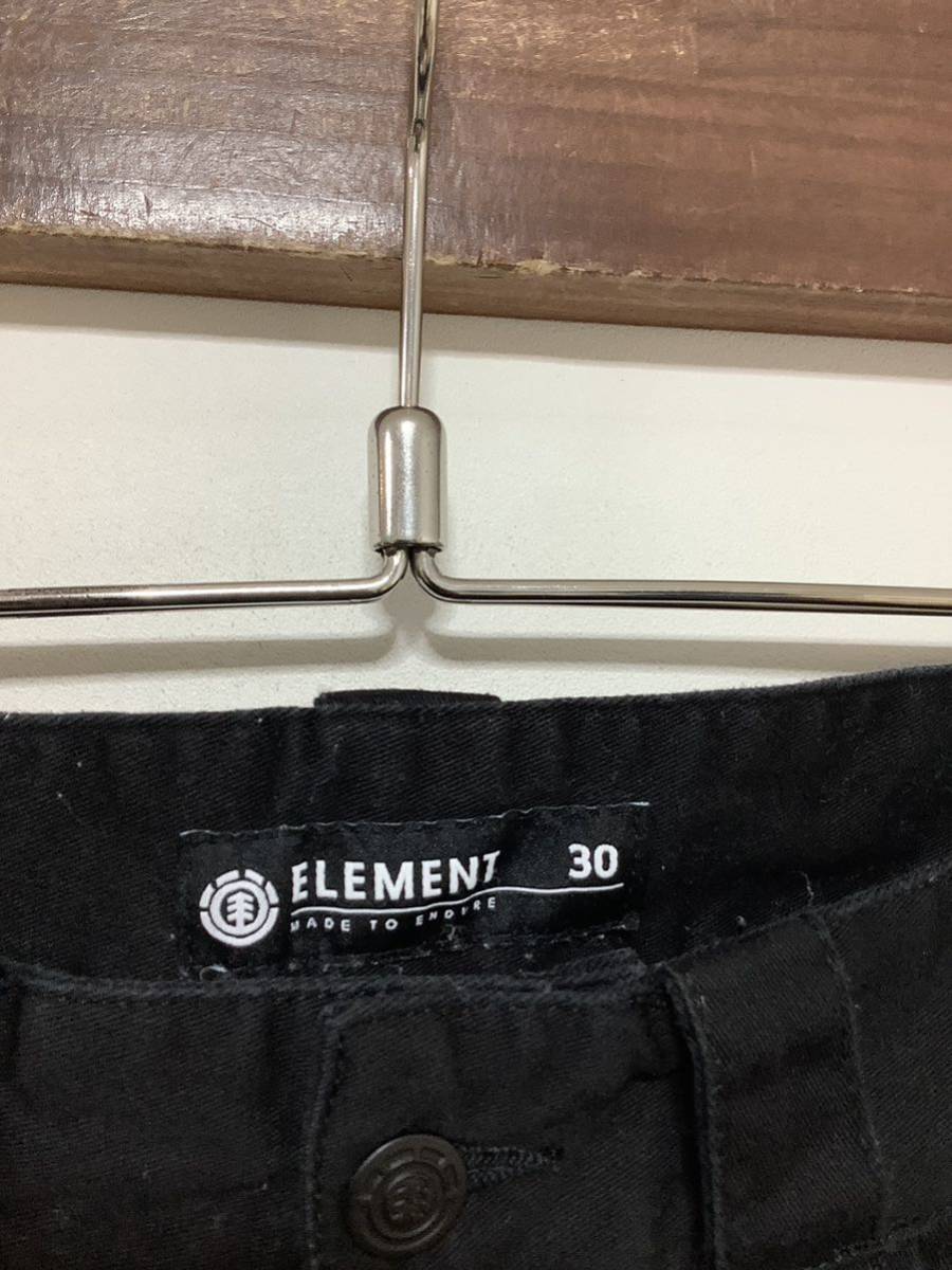 O-1108 ELEMENT エレメント カラーパンツ W30 コットンパンツ ブラック_画像3
