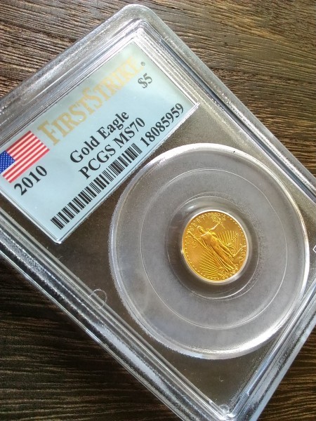  原文:【最落無し】1円スタート 2010年 アメリカ ゴールドイーグル 5ドル 金貨 PCGS MS70 FIRST STRIKE $5 GOLD EAGLE