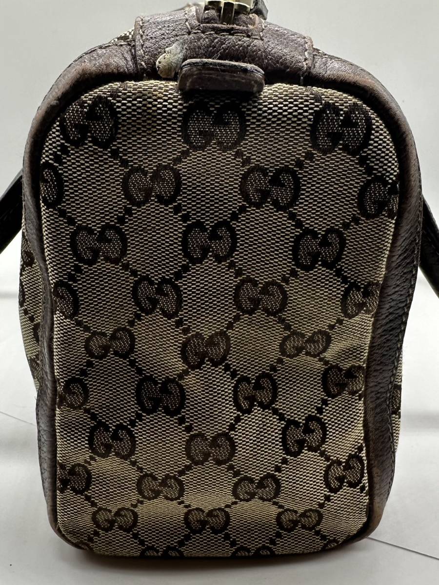 １円スタート！！ＧＵＣＣＩ/グッチ/オールドグッチ/ミニボストン/ブラウン/ＧＧ/レザーｘキャンバス/現状中古品/保管品_画像4