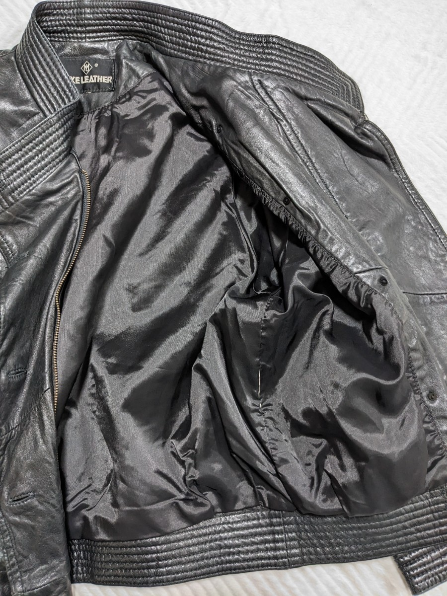 MIKE LEATHER レザージャケット　ブラック　Lサイズ相当　ヴィンテージ　ライダースジャケット 黒_画像8