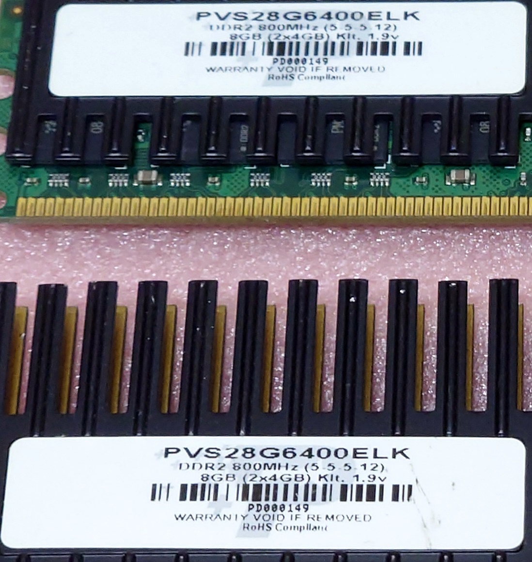 ◎PatriotMemory PVS28G6400ELK *PC2-6400/DDR2-800 240Pin DDR2 UDIMM 8GB(4GB x2) 動作品_画像3