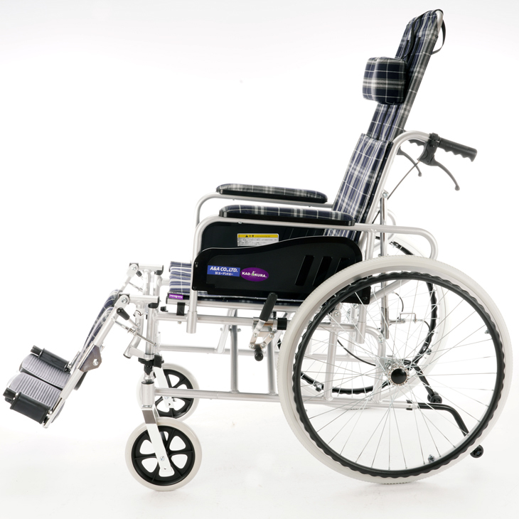 車椅子 車いす 車イス 軽量 コンパクト リクライニング ガーデン B201－AG カドクラ Mサイズ_画像5