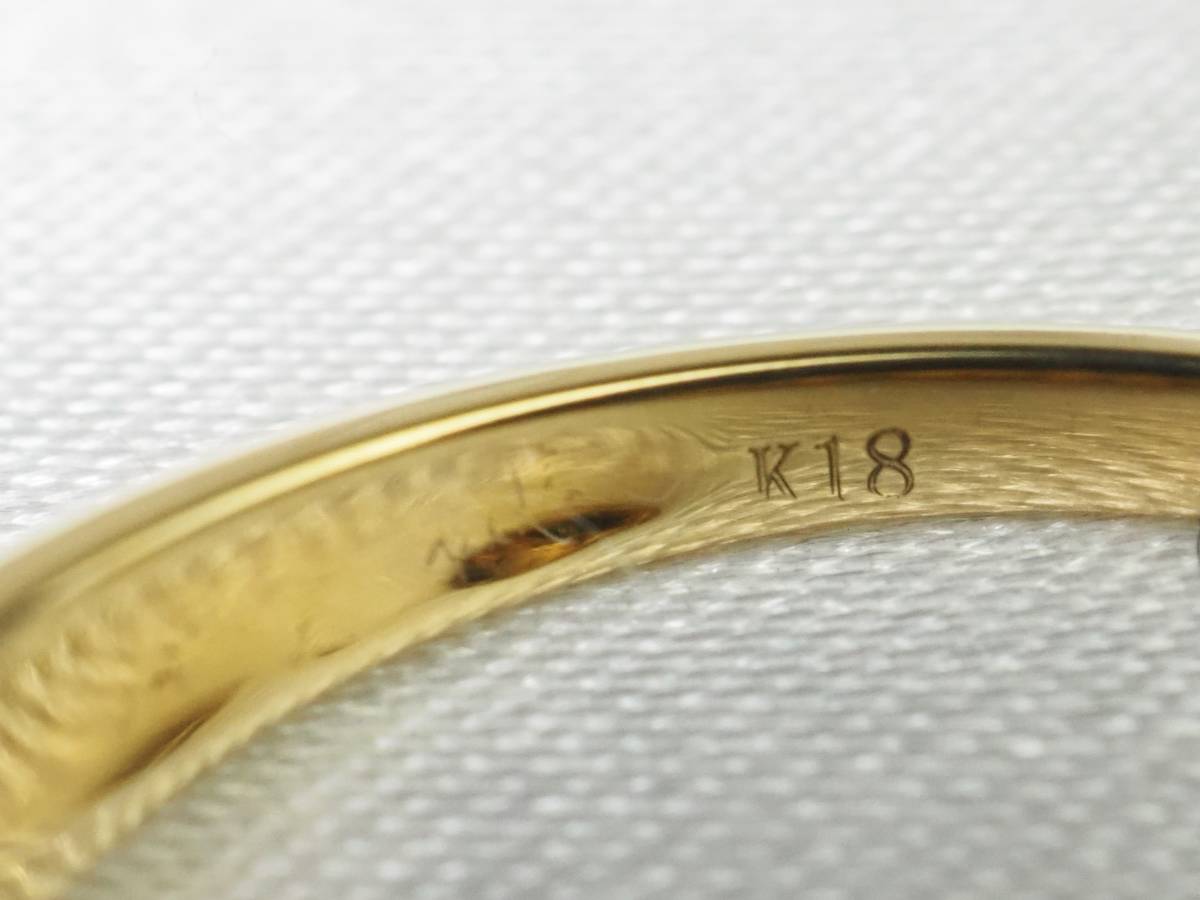 【2511E】K18ゴールド 天然ダイヤモンド 0.55ct/2.4g リング 指輪 ♯12_画像9