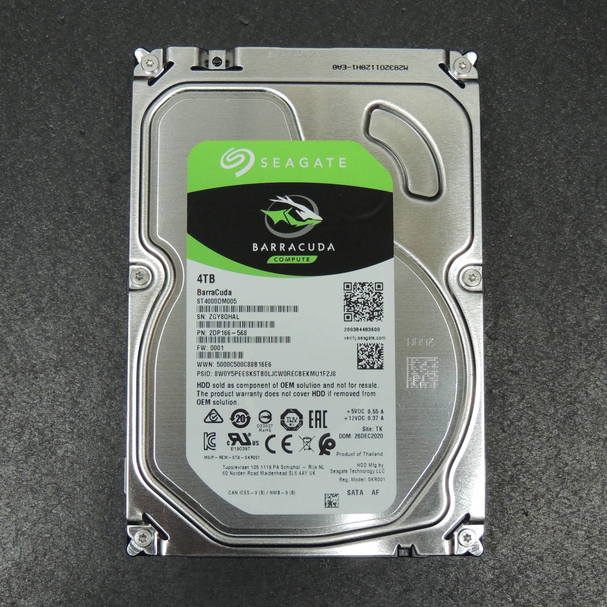 【検品済み】SEAGATE 4TB HDD ST4000DM005 (使用11655時間) 管理:セ-78_画像1