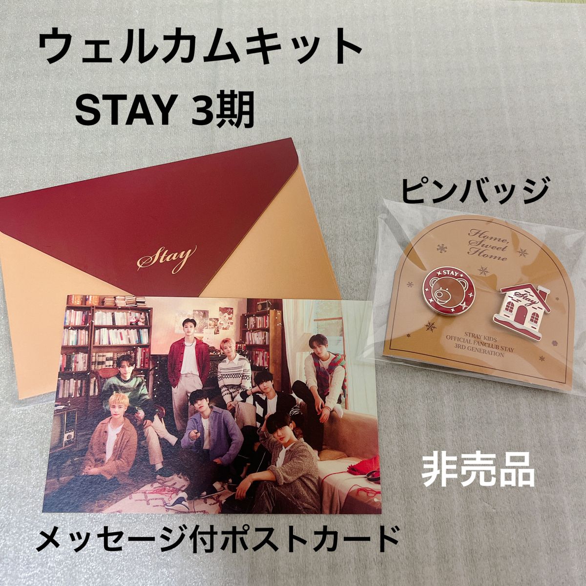 Straykids スキズ　3期 FC限定　非売品　ファンクラブキット　ウェルカムキット　入会特典　ピンバッジ　ポストカード