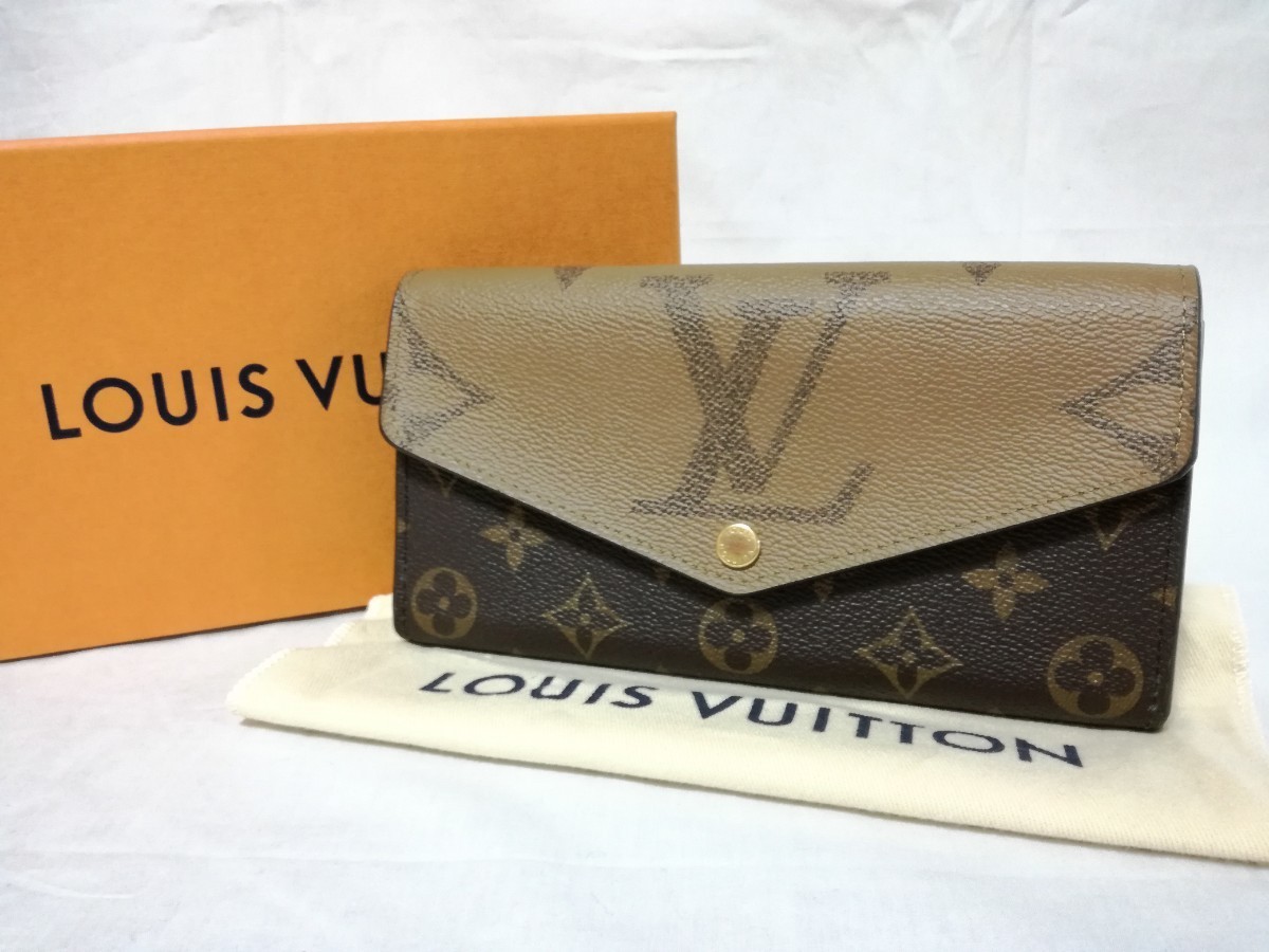 美品 LOUIS VUITTON 長財布 M80726 ポルトフォイユサラ モノグラムリバース キャンバス 財布 モノグラムジャイアント モノグラム_画像1