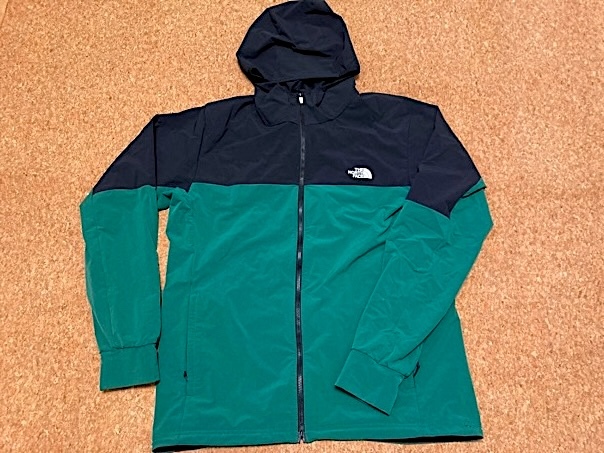 レア★ノースフェイス エイペックス フレックス フーディー 黒/緑 XL NP72181★APEX FLEX HOODIE マウンテンパーカー 撥水 ソフトシェル