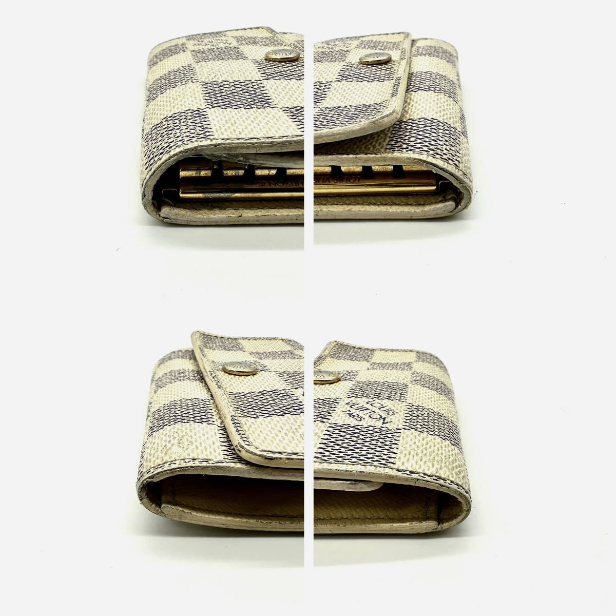 【美品】ルイヴィトン LOUIS VUITTON ミュルティクレ6 キーケース キーリング 6連 ダミエアズール ホワイト レザー 革 N61745_画像5