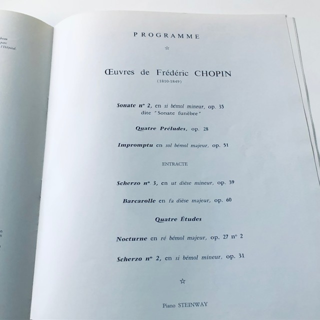 A. ルビンシュタイン引退コンサート◎パリ最後の演奏会プログラム/ショパン 1975年12月15日希少コレクション_画像4