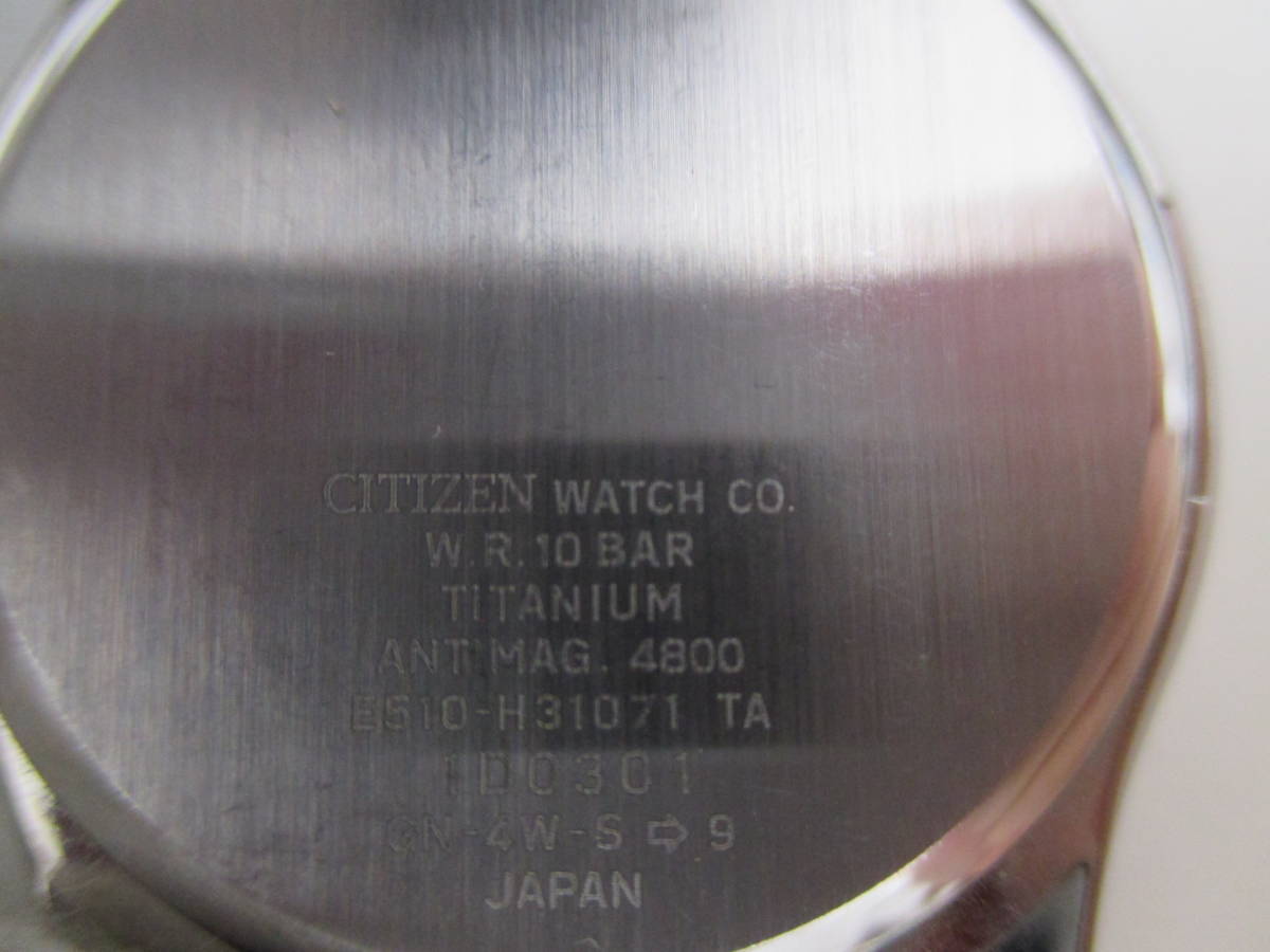 ブランド祭 時計祭 CITIZEN シチズン EXCEED エクシード 腕時計 E510-H31071 不動品 ジャンク扱い チタン製 メンズ エコドライブ _画像6