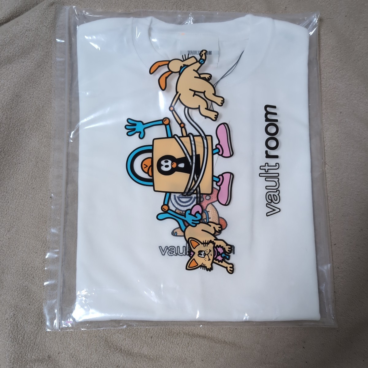 新品未開封 vaultroom KEYRABBIT THE LAUGHING MAN TEE 攻殻機動隊コラボ Lサイズ ホワイト