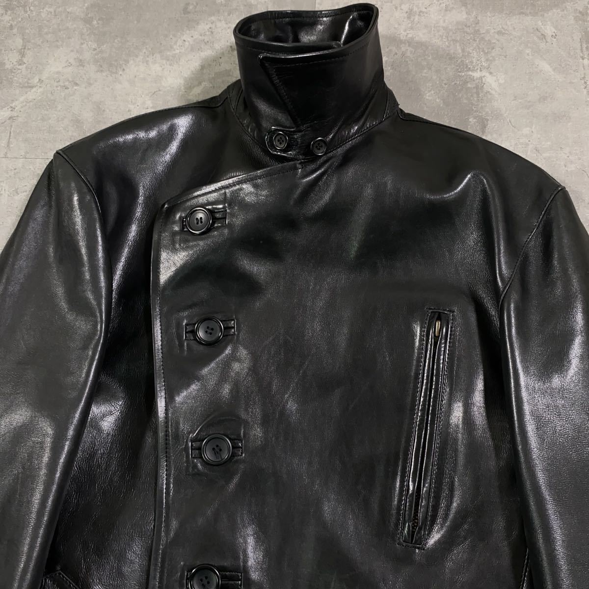 希少　Y‘s Yohji Yamamoto ワイズ ヨウジヤマモト　■90s ■カウレザー 牛革　■ブルゾン　ダブル ライダース ジャケット　■コレクション_画像7