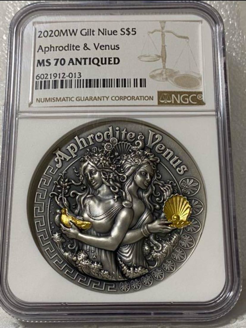 【最高鑑定／MS70】2020　アフロディーテ　ウェヌス　女神　銀貨　ビーナス　コイン　NGC_画像1