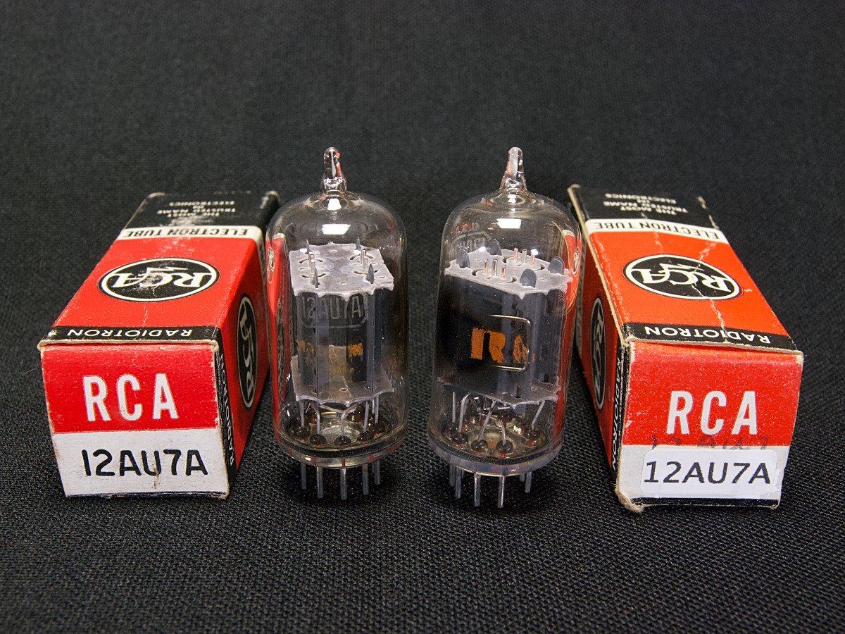 ♪♪RCA 12AU7A/ECC82 クリアトップ NOS品ペア #2444、RCAビンテージ♪♪_画像1