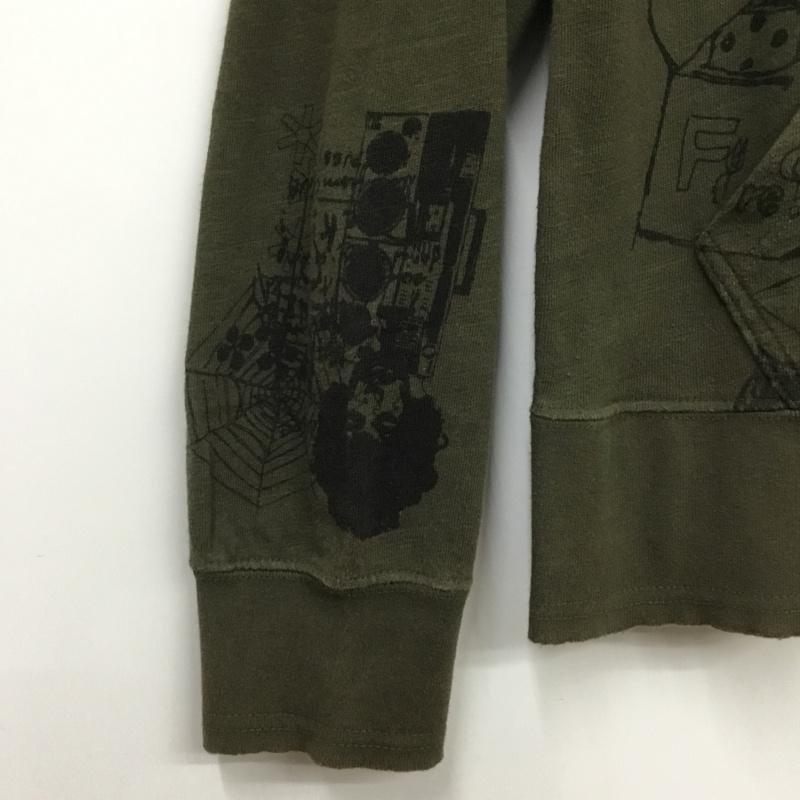 BEAMS M ビームス カットソー 長袖 4213-0103-856 イラスト Cut and Sewn カーキ / カーキ / 10072422_画像3