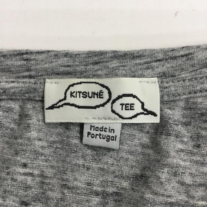 KITSUNE S лисица футболка короткий рукав вырез лодочкой принт T Shirt пепел / серый / 10066509