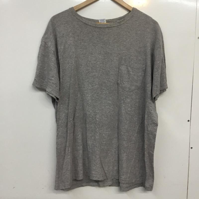 GILDAN XL ギルダン Tシャツ 半袖 クルーネック バックプリント 胸ポケット T Shirt 灰 / グレー / 10063218_画像1