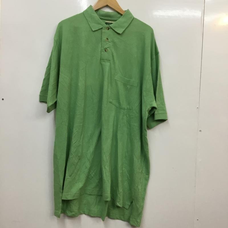 USED XL 古着 ポロシャツ 半袖 コットン 鹿の子 胸ポケット Polo Shirt 薄緑 / ライトグリーン / 10058390_画像1