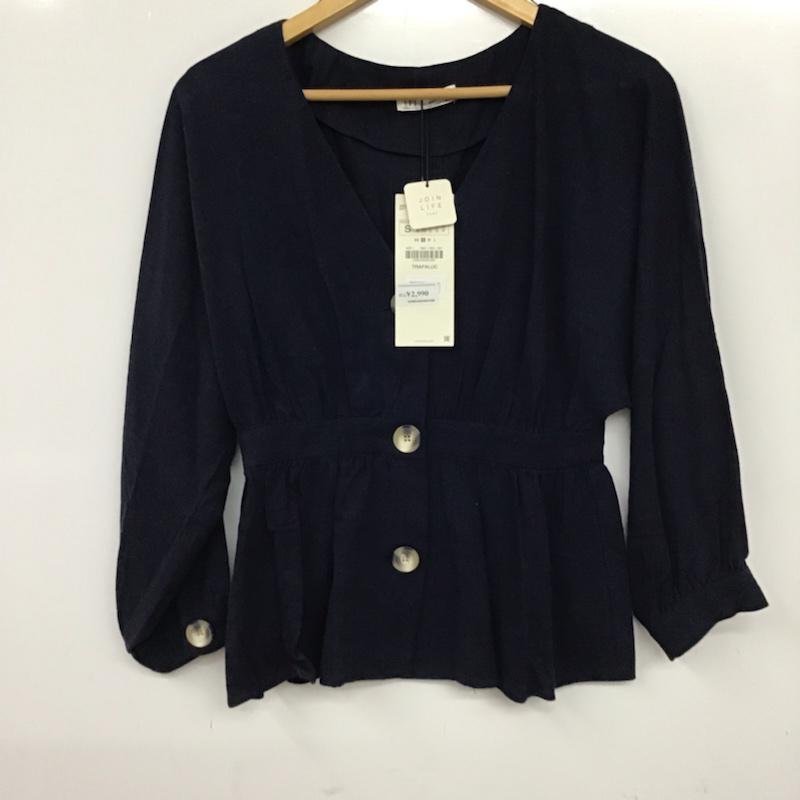 ZARA TRF S ザラティーアールエフ シャツ、ブラウス 長袖 タグ付 Shirt Blouse 紺 / ネイビー / 10072823_画像1