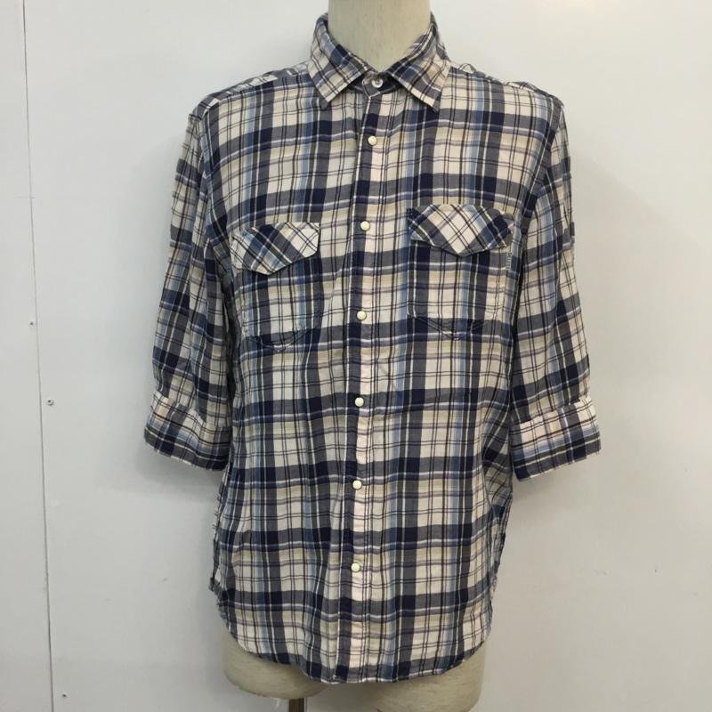 Deluxe Clothing M デラックス クロージング シャツ、ブラウス 七分袖 チェック Shirt Blouse 10053975_画像1