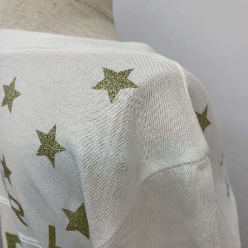 X-girl 1 X-girl T-shirt 7 minute sleeve V neck star pattern Logo T Shirt white / white / 10042444