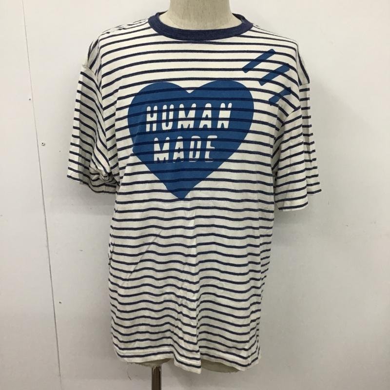 HUMAN MADE XL ヒューマンメード Tシャツ 半袖 ボーダー ハート T Shirt 白 / ホワイト / X 青 / ブルー / 10099204