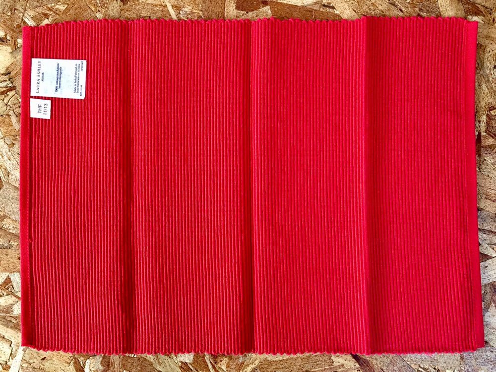 ローラアシュレイ HOME ランチョンマット 2枚 セット まとめて 綿 100% インド製 レッド 赤 テーブルウェア_画像5