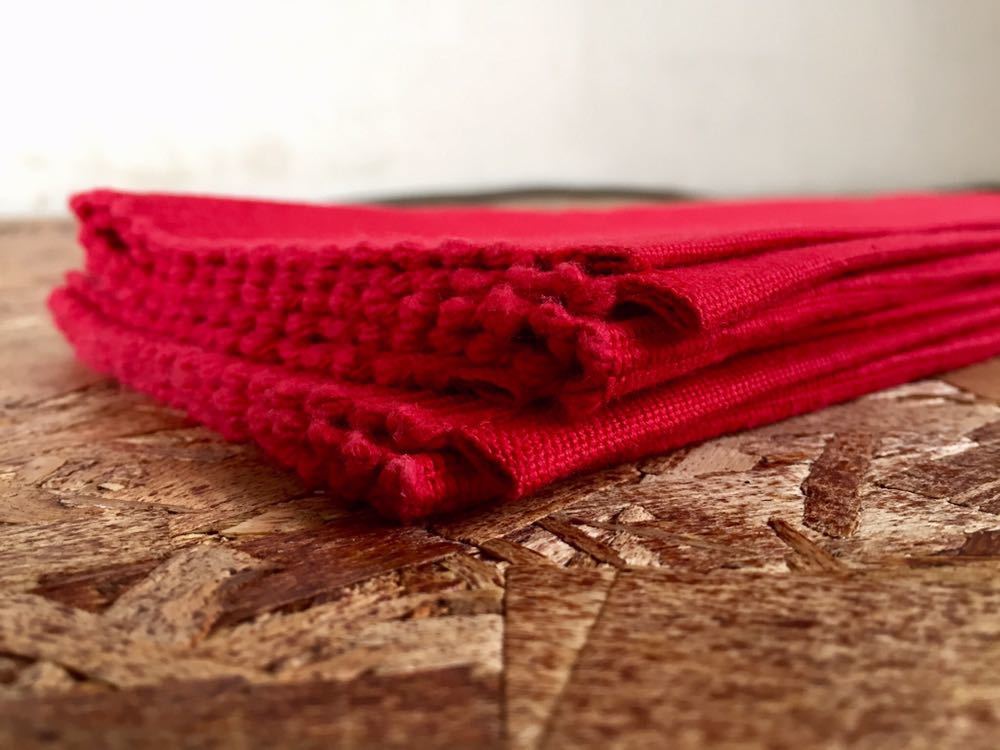 ローラアシュレイ HOME ランチョンマット 2枚 セット まとめて 綿 100% インド製 レッド 赤 テーブルウェア_画像8