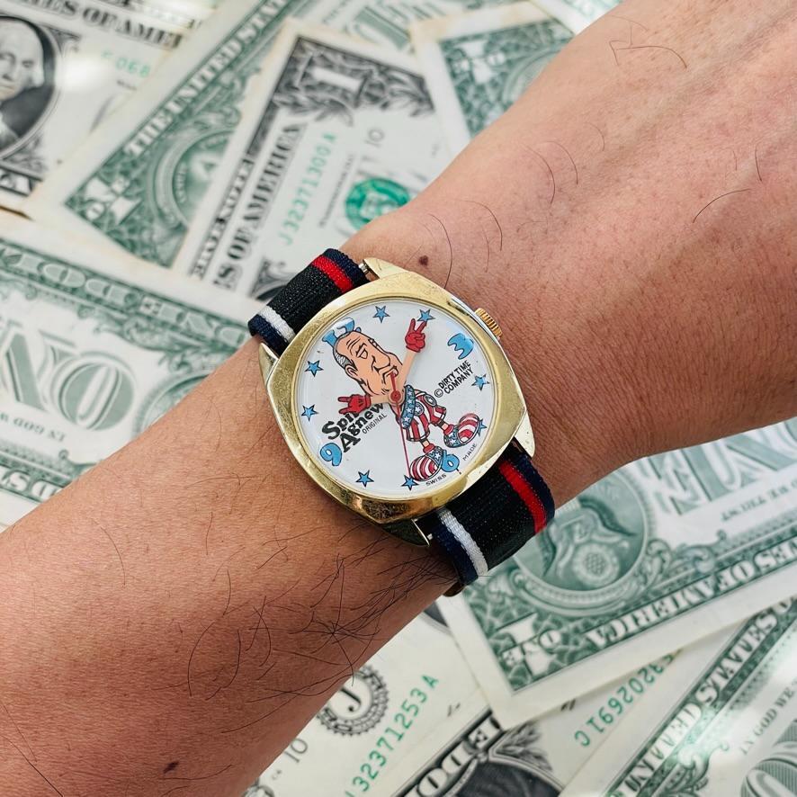 腕時計メンズ動作品スピロ アグニュー手巻きSpiro Agnewアメリカ副大統領ダーティタイムSwiss Made稼働1970s中古スイス製ヴィンテージU299_画像8