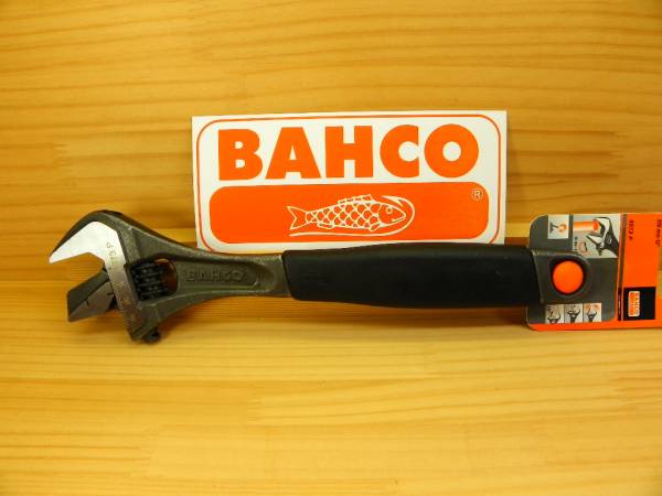 バーコ パイプレンチ兼用 モンキーレンチ 300mm *BAHCO 9073P ブラック黒 ソフトハンドル ゴムグリップ