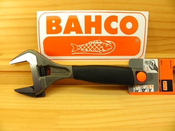 バーコ 広口ワイド モンキーレンチ 中型 218mm BAHCO *9031 樹脂グリップ_バーコ 9031 モンキーレンチ 全長218ｍｍ！