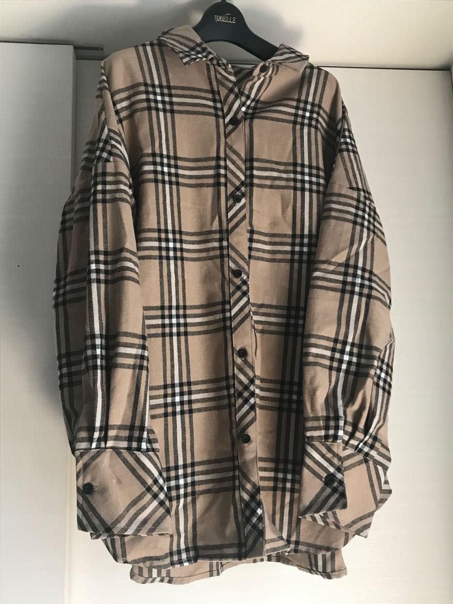 新品　チェック柄　長袖シャツ　秋服　冬服　秋冬　長袖　アウター　チェック　重ね着