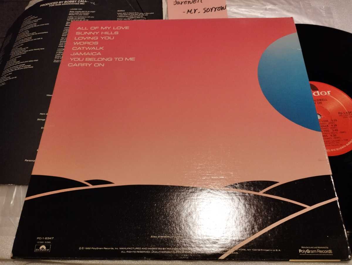 BOBBY CALDWELL CARRY ON US盤LP Polydor USA PD-1-6347 ボビー・コールドウェル AOR Light Mellow シーサイド・センチメンタルの画像2