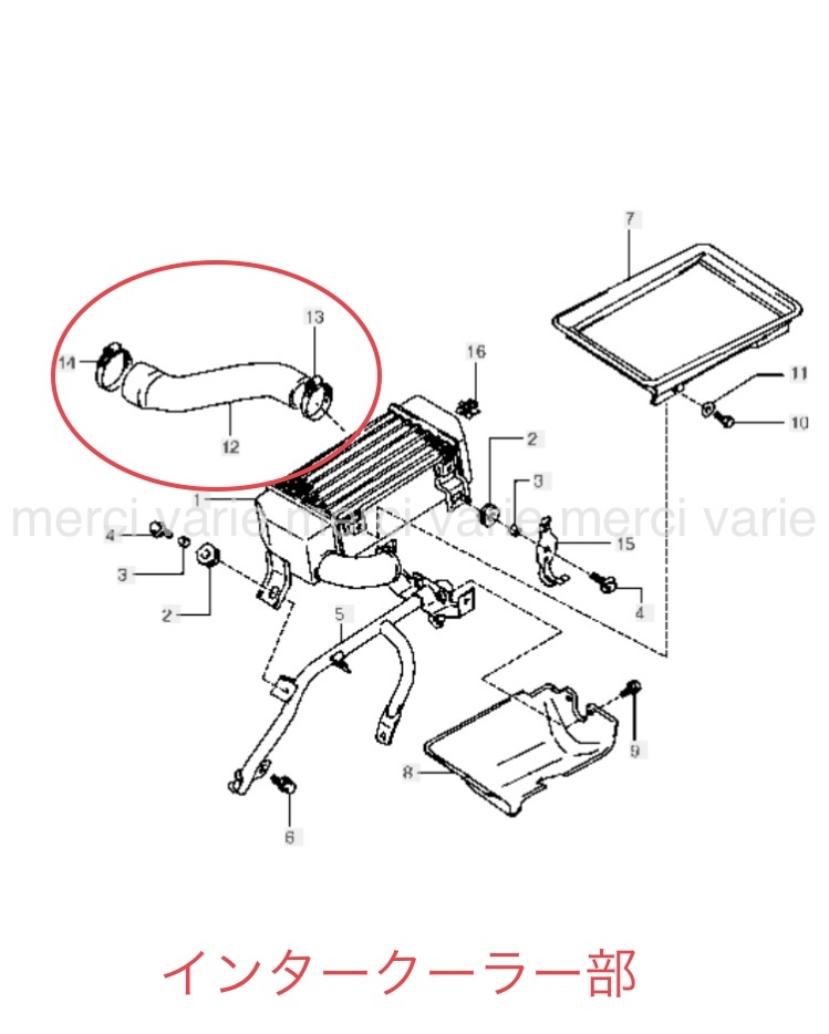 ジムニー JA11 JIMNY F6A シリコン ラジエターホース ラジエーター ターボホース 5点セット 青 ブルー 黒 ブラック 新品_画像9